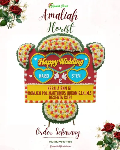 Karangan Papan Bunga Pernikahan di Wangandawa